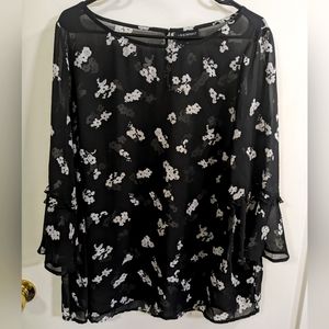 Lane Bryant floral sheer blouse